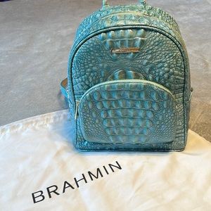 Brahmin Mini Dartmouth signature croc-embossed genuine leather backpack